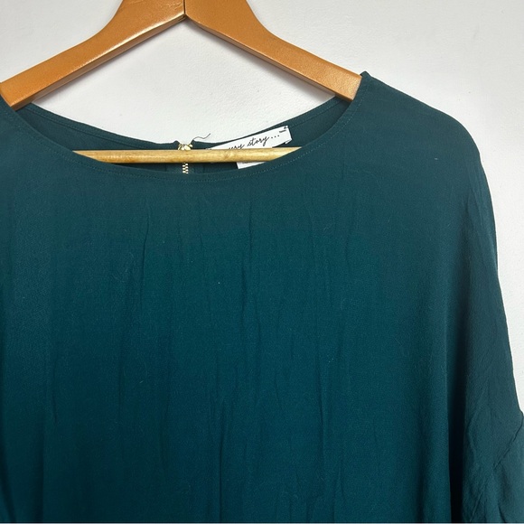 In Every Story Emerald Green Long Sleeve Blouse 2X - Picture 2 of 5